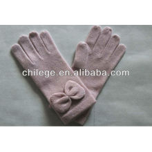 women cashmere knitted gloves with bowknot